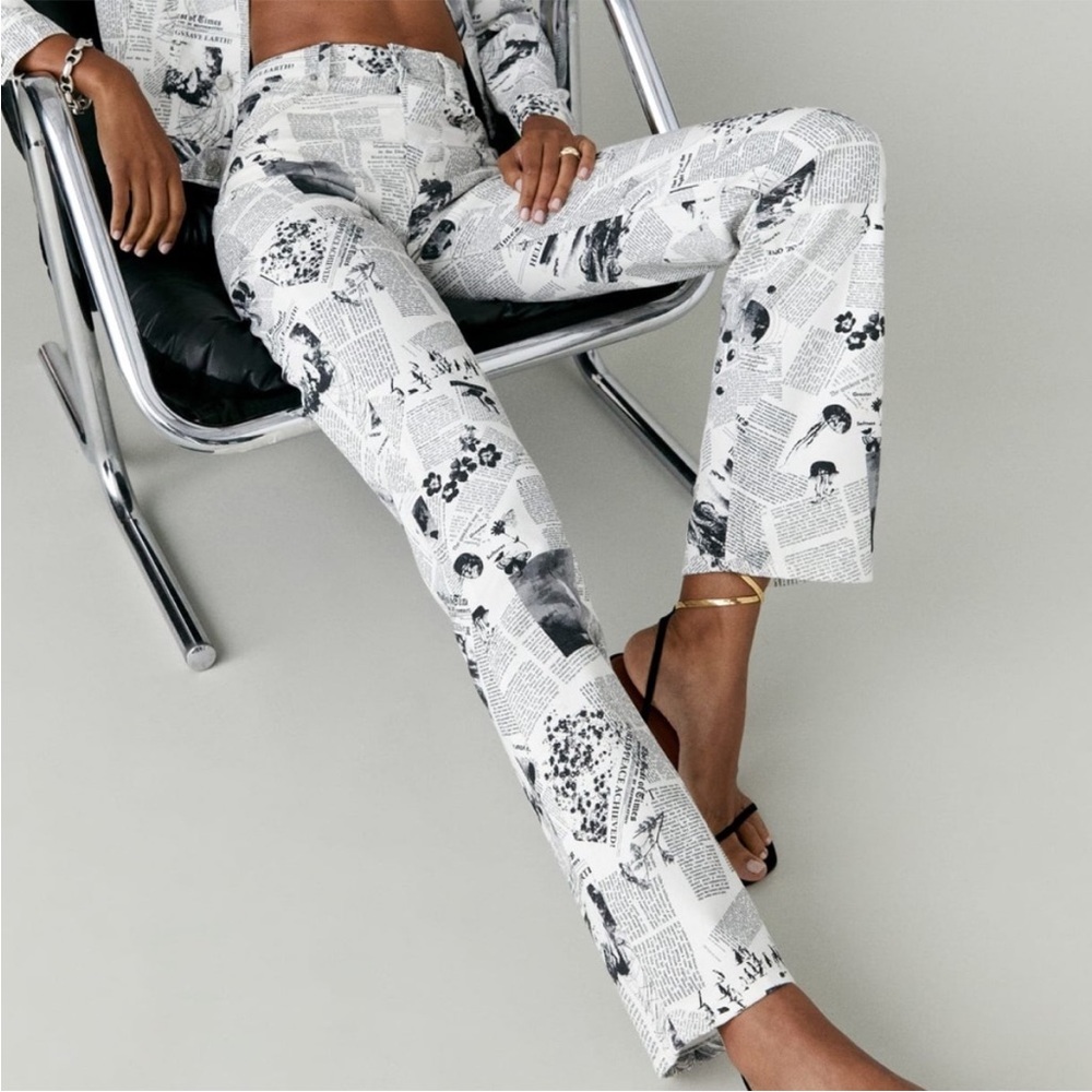 Reformation newsprint jeans